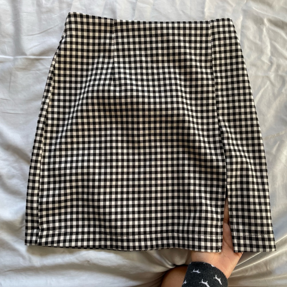 Black & White Plaid checkered mini skirt
